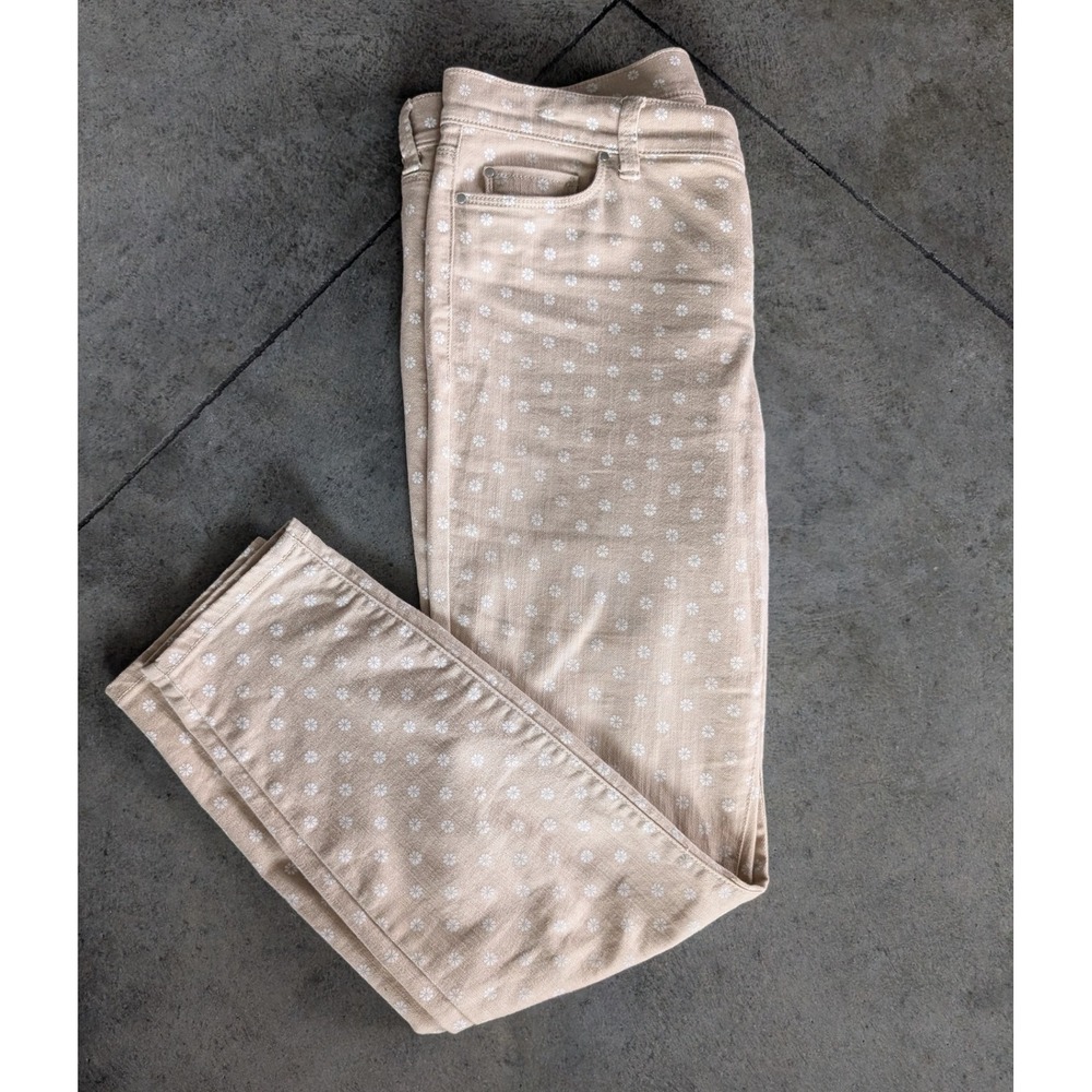 Ann Taylor - Floral Dot Cropped Pants Women's‎ Beige Ankle Size - 10